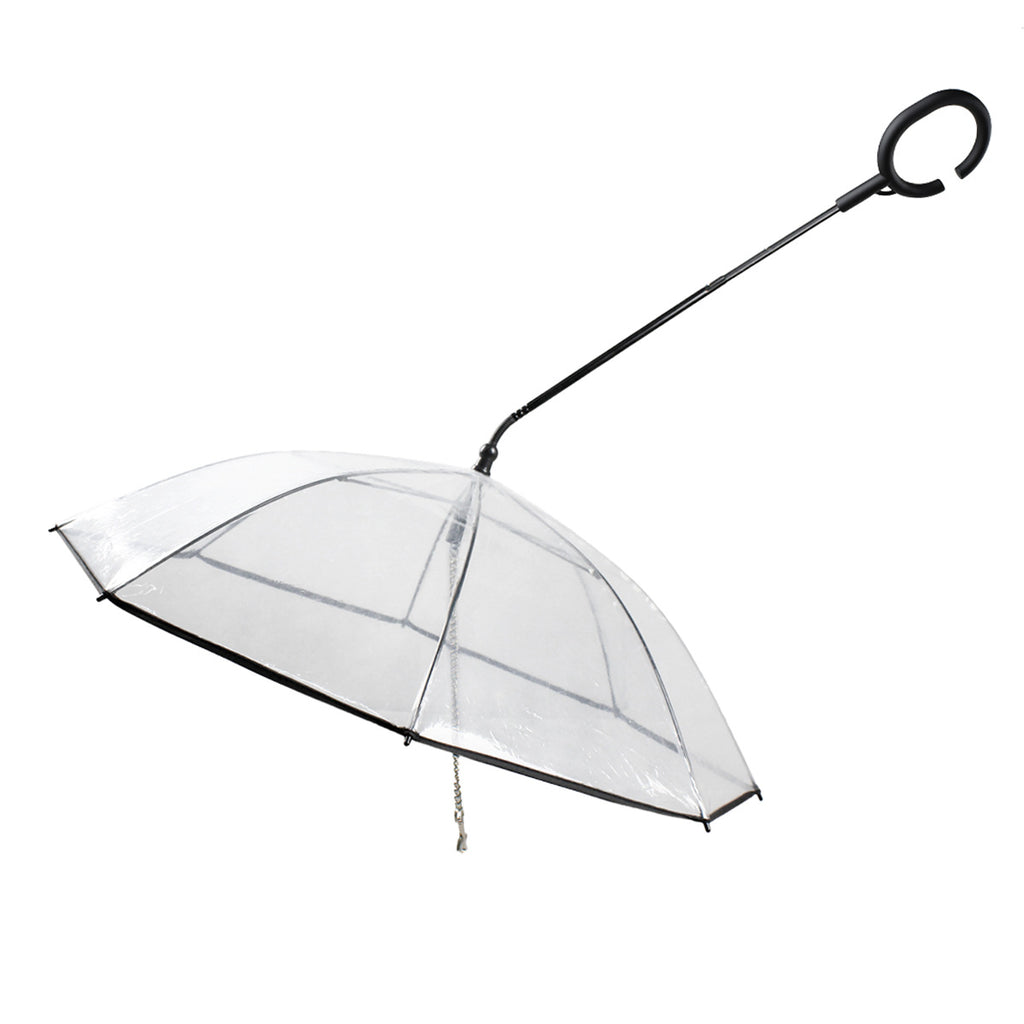Transparent Pet Umbrella Dog C-shaped Umbrella Adjustable Rainy Day Dog Walking Leash