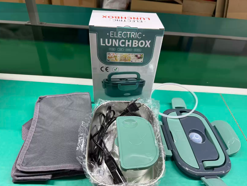 High-power, fast-heating electric lunch box, suitable for both home and car use, stainless steel multi-layer inner liner for insulation.