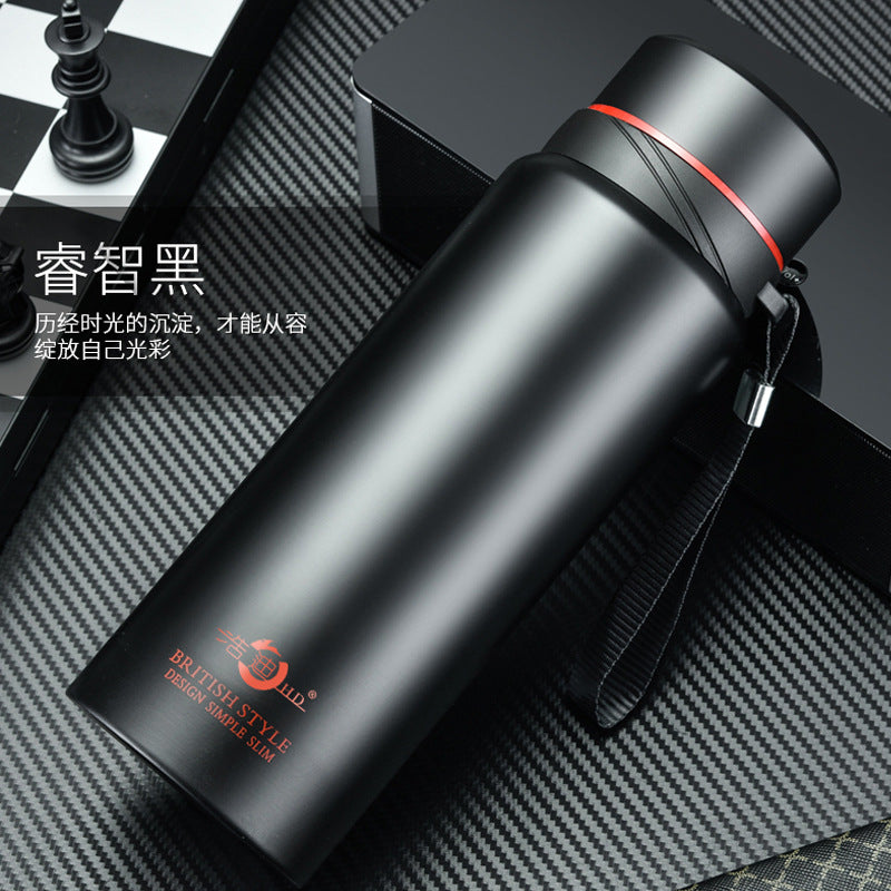 Stainless Steel Business Thermos Cup with Strap
