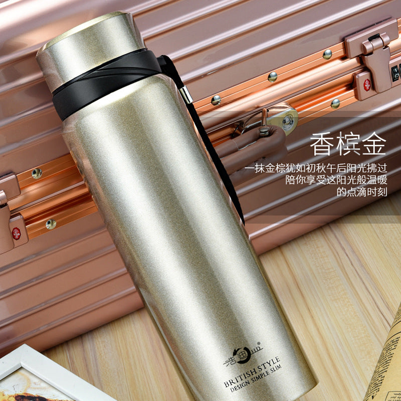 Stainless Steel Business Thermos Cup with Strap
