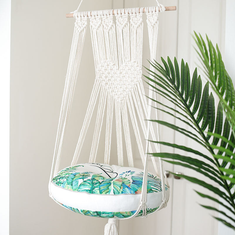 Household pet hanging basket swing Pure handmade cotton woven tapestry Net celebrity pet supplies woven cat litter