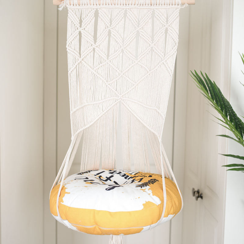Household pet hanging basket swing Pure handmade cotton woven tapestry Net celebrity pet supplies woven cat litter