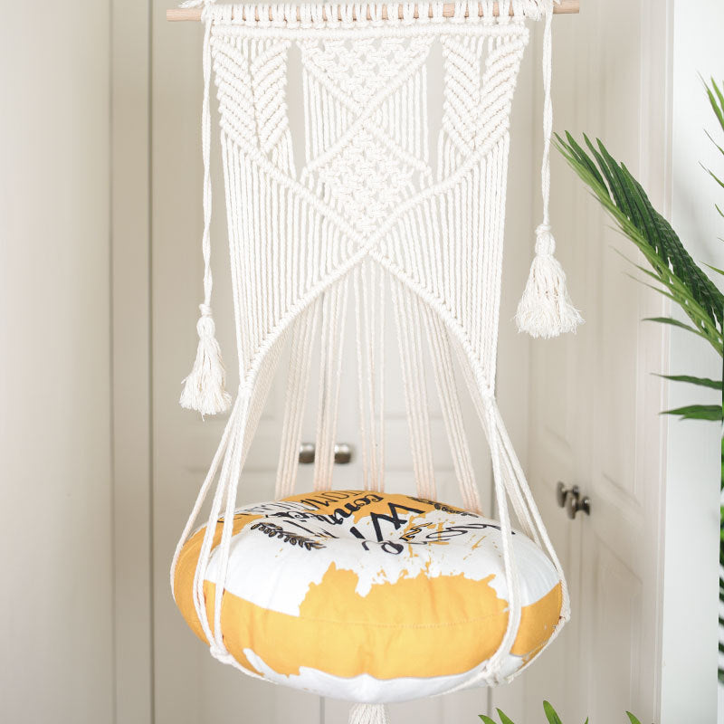 Household pet hanging basket swing Pure handmade cotton woven tapestry Net celebrity pet supplies woven cat litter