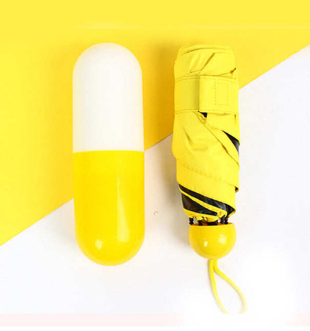 Umbrella capsule mini portable sun umbrella wholesale 50% off black glue sun protection sunny and rainy dual-purpose advertising umbrella customization