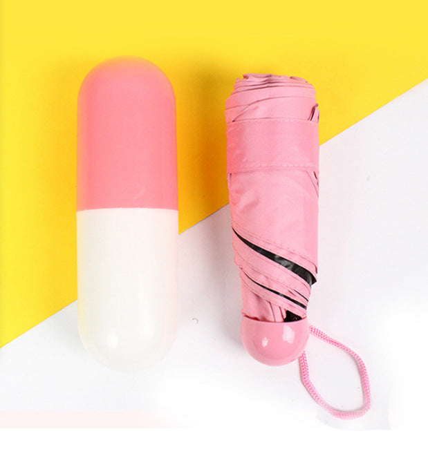 Umbrella capsule mini portable sun umbrella wholesale 50% off black glue sun protection sunny and rainy dual-purpose advertising umbrella customization