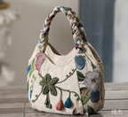 Ethnic style woven small handbag retro style fabric gourd craft handbag light