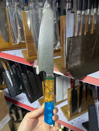 Octagonal resin handle Damascus steel chef's knife set, culinary knife combination set, Japanese chef's knife, slicing knife