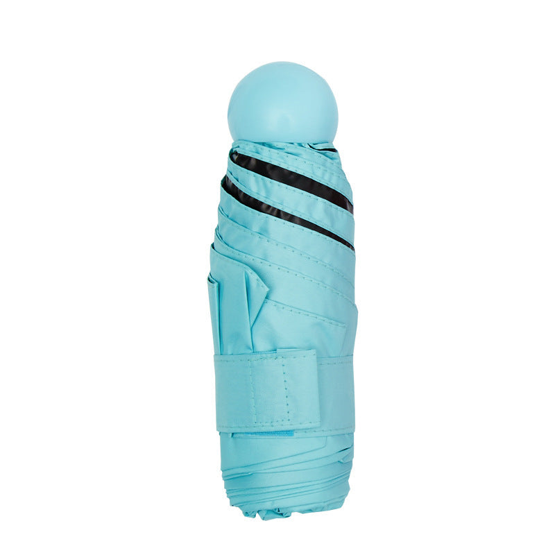 Umbrella capsule mini portable sun umbrella wholesale 50% off black glue sun protection sunny and rainy dual-purpose advertising umbrella customization