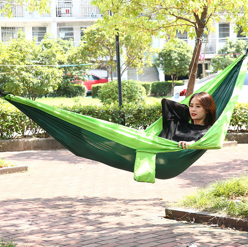 Double nylon hammock outdoor camping ultra light portable nylon spinning parachute cloth