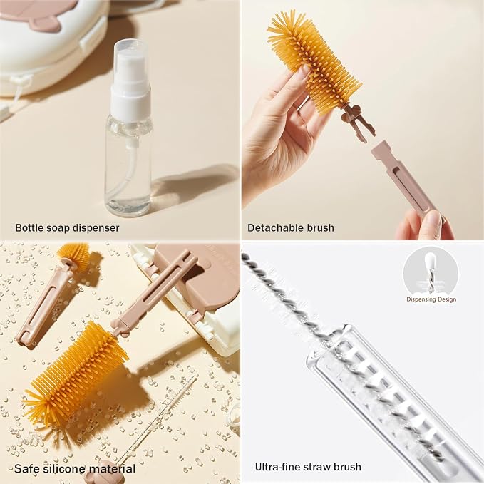 Travel Bottle Brush Kit