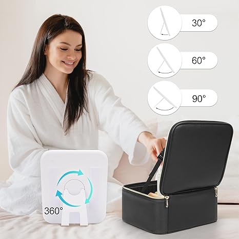 Travel Makeup Bag with LED Mirror