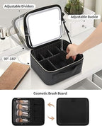 Travel Makeup Bag with LED Mirror