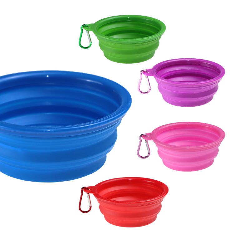 Portable dog food bowls for out-going