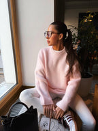 2026 Round Neck Knit Sweater: Loose-fitting, Lantern Sleeve, Long-sleeved, Relaxed Autumn/Winter Casual Pullover Knitwear