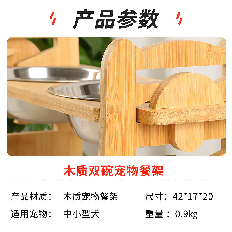 Stainless steel dining rack for pets