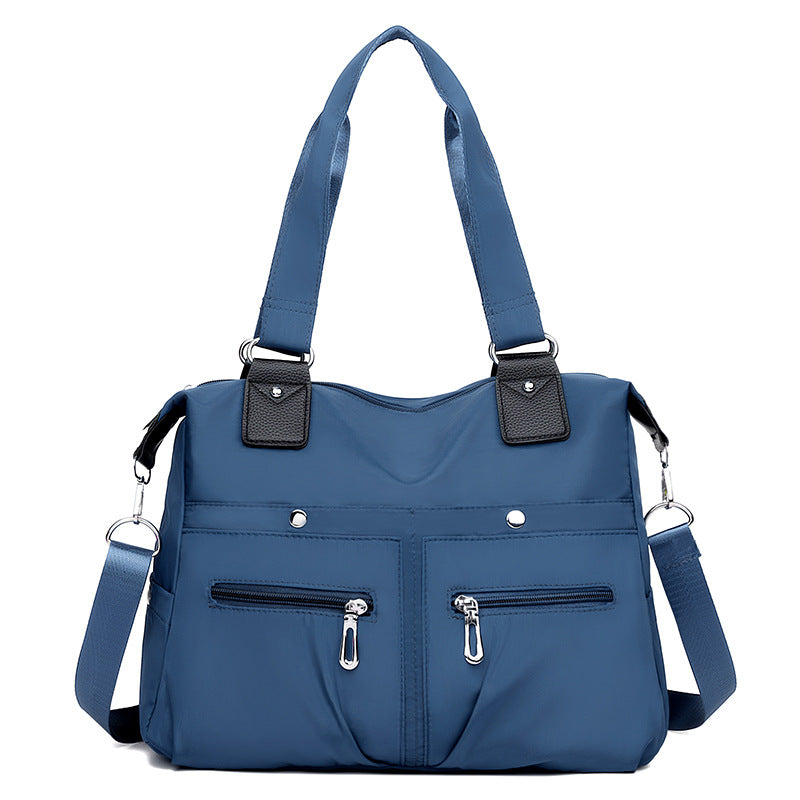 Lightweight casual tote bag, large-capacity commuter shoulder canvas bag, fashionable Oxford cloth large bag, nylon handbag