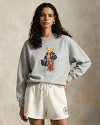 2026 Autumn/Winter Cross-Border Classic Cartoon Luggage Bear Print Casual Classic Hoodless Sweatshirt