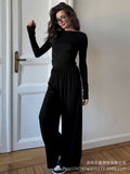 2026 Autumn/Winter Comfortable Solid Color Long-Sleeved Pants Casual Home Wear Set