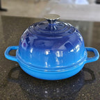 Cast iron enamel black bread pan/baking pan/frying pan, 26cm diameter.