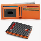 Men's Wallet, 11 Card Slots, Carbon Fiber Texture, Large Capacity, Bi-fold, Credit Card Holder