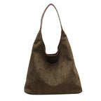 Casual commuter large capacity women's bag 2026 new autumn and winter suede tote bag niche versatile shoulder bag