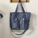 Waterproof bag large-capacity canvas bag Harajuku Japanese one-shoulder large bag college style