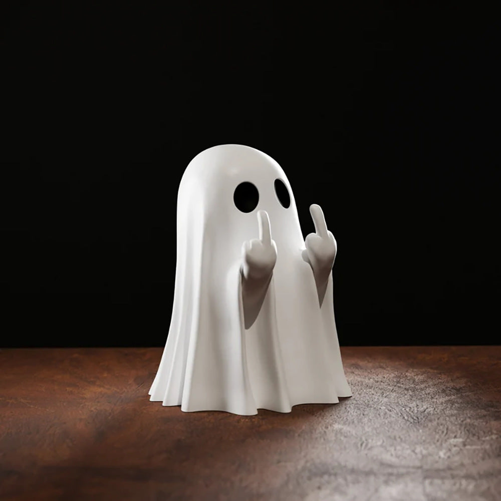 New cross-border Halloween cute white ghost party decoration, courtyard ornament, study desktop decoration, small ornament