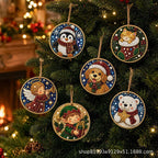6PCS Christmas Wooden Ornaments