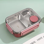 High-quality stainless steel divided lunch box, stylish plastic lunch box for students, salad box, microwaveable bento box for office workers.