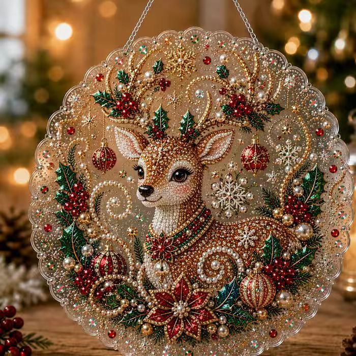 New 5D diamond painting pendant, Christmas holiday ornament, diamond painting pendant