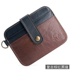 Small round elephant leather driver's license card holder, thin men's wallet/coin purse/short card holder, export style.