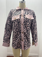 2026 Casual Style Cross-border Women's Clothing Autumn and Winter Fashion Leopard Print Button-down Long-sleeved Jacket