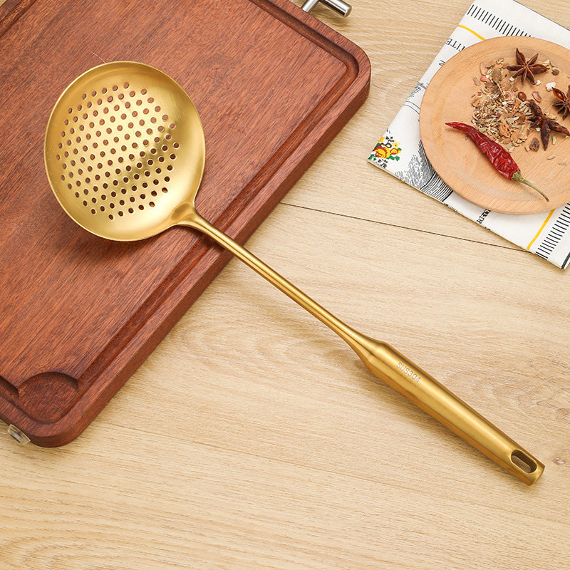 304 Stainless Steel Spatula, Ladle, Kitchen Utensils, Stainless Steel Pot Spatula, Hot Pot Strainer, Kitchen Special, Gold Gift Set
