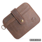 Small round elephant leather driver's license card holder, thin men's wallet/coin purse/short card holder, export style.