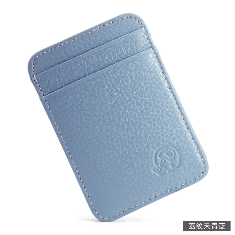 Small round elephant business card holder, card holder, foreign trade bank card holder, top-grain cowhide leather bag, 5-card holder, exquisitely supplied.