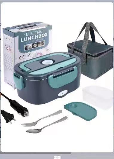 High-power, fast-heating electric lunch box, suitable for both home and car use, stainless steel multi-layer inner liner for insulation.