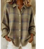 2026 New Women's Shirt, Collared Cardigan, Solid Color Knit 3D Print, Christmas Autumn/Winter