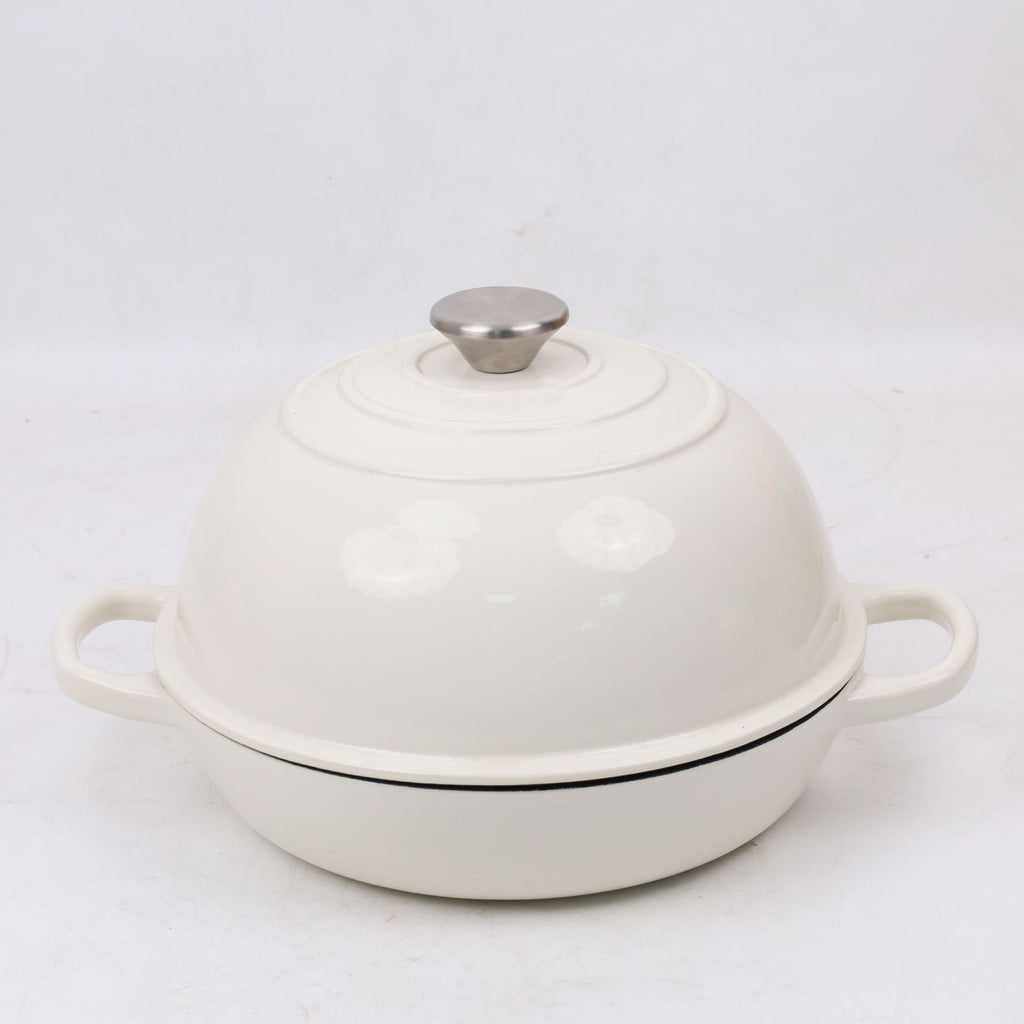 Cast iron enamel black bread pan/baking pan/frying pan, 26cm diameter.