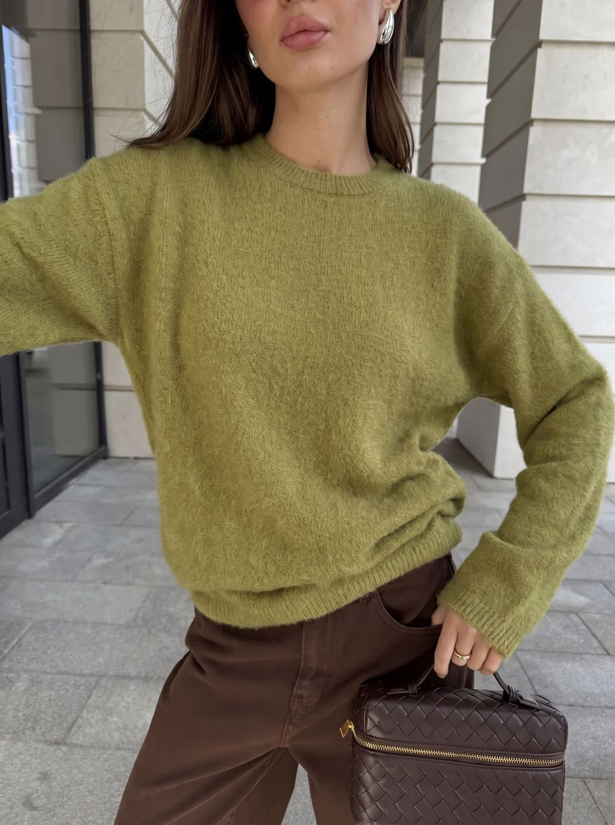 2026 Autumn/Winter New Style Faux Mink Cashmere Loose Round Neck Sweater for Women, Soft Knitted Pullover, Hot Selling Across Borders