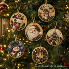 6PCS Christmas Wooden Ornaments