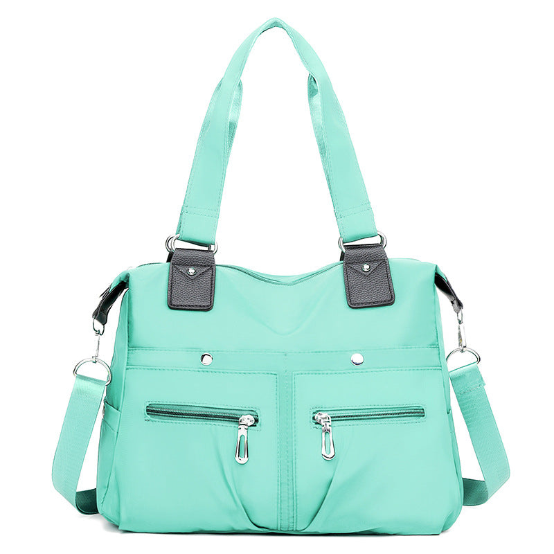 Lightweight casual tote bag, large-capacity commuter shoulder canvas bag, fashionable Oxford cloth large bag, nylon handbag