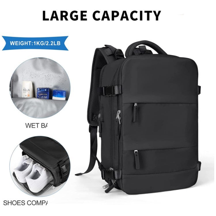 Large capacity travel bag double zipper leisure backpack