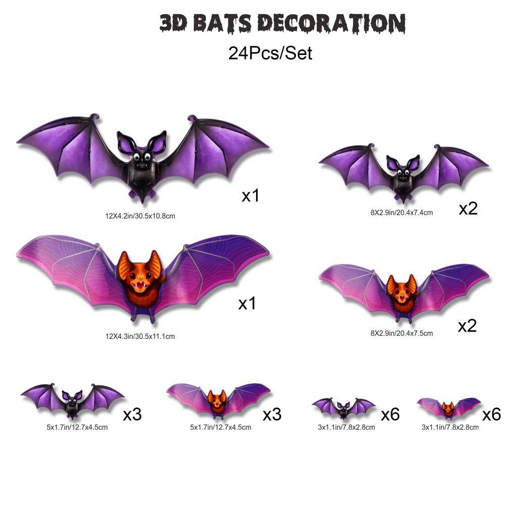 Cross-border 3D Halloween LED Night Light Bat Spider Festival Party Garage Decoration