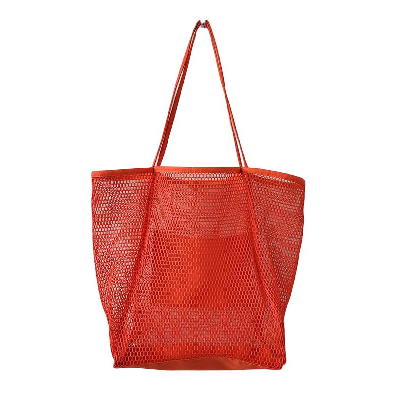 Large capacity women's beach bag, hollow mesh beach bag, outdoor travel storage bag, tote bag
