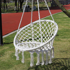 Nordic style tassel hanging chair hand-woven hanging basket cotton rope swing