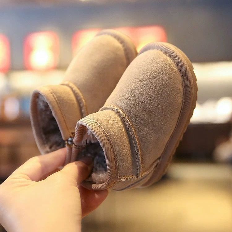 Baby snow boots, winter fleece-lined warm toddler shoes, children's winter shoes, girls' soft-soled walking shoes, boys' cotton shoes
