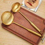 304 Stainless Steel Spatula, Ladle, Kitchen Utensils, Stainless Steel Pot Spatula, Hot Pot Strainer, Kitchen Special, Gold Gift Set