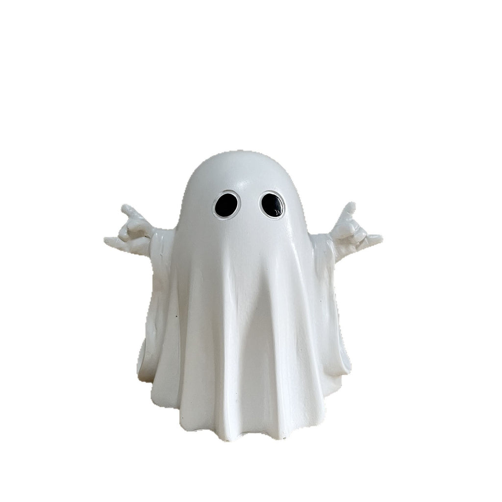 New cross-border Halloween cute white ghost party decoration, courtyard ornament, study desktop decoration, small ornament