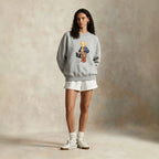 2026 Autumn/Winter Cross-Border Classic Cartoon Luggage Bear Print Casual Classic Hoodless Sweatshirt