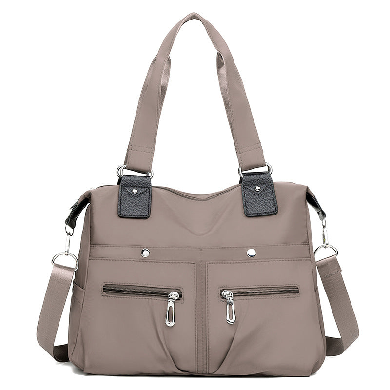 Lightweight casual tote bag, large-capacity commuter shoulder canvas bag, fashionable Oxford cloth large bag, nylon handbag